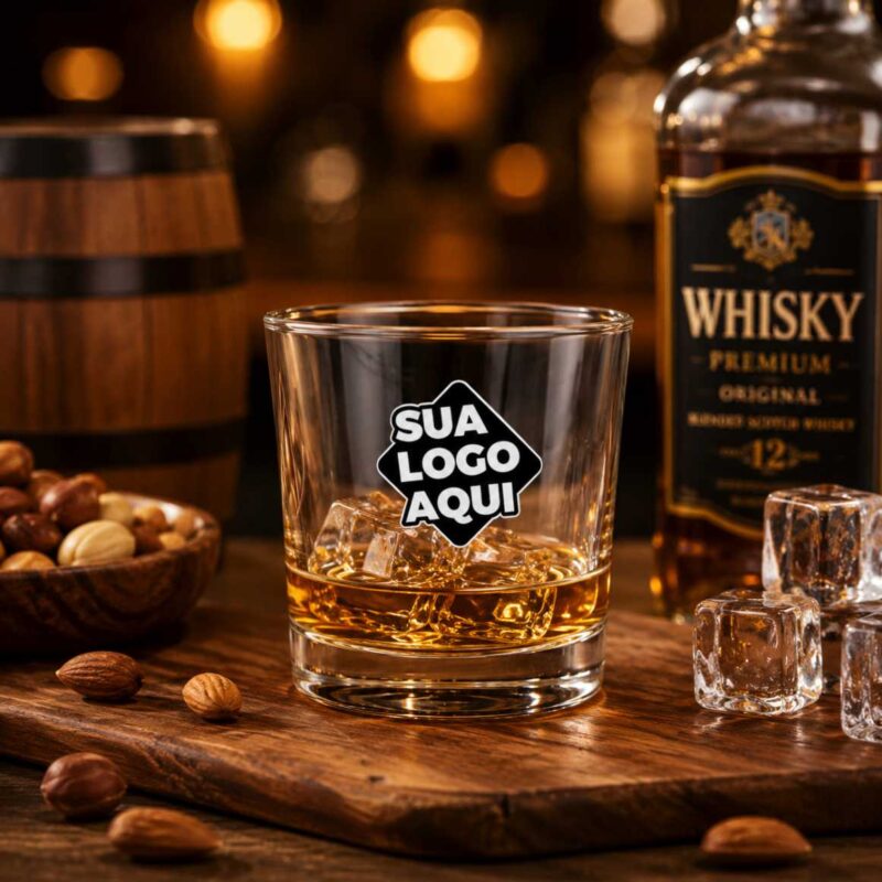 Copo de Vidro Personalizado Whisky Atol 310ml