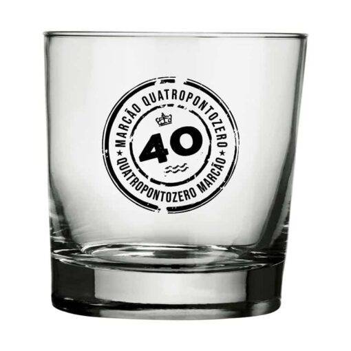 Copo de Whisky Atol 310ml Marcao 40 anos