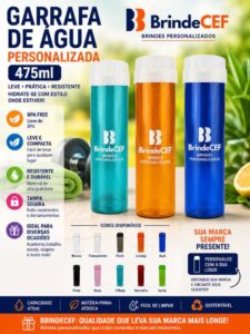 Garrafa de Água Personalizada 475 ml 1 Garrafa de Água Personalizada 475 ml