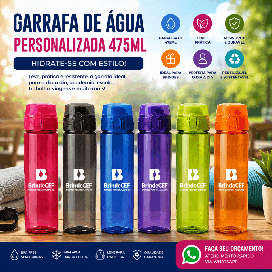 Garrafa de Agua Personalizada 475ml Garrafa de Agua Personalizada 475ml