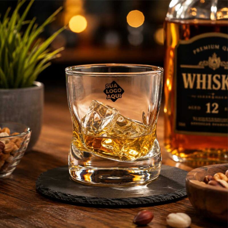 Copo de Vidro Personalizado Whisky Amassadinho 250ml