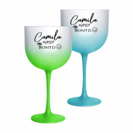 Taça de Gin de Acrílico Degrade 600ml Personalizada