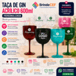 Taça de Gin de Acrílico 600 ml Personalizada