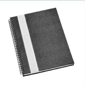Caderno Personalizados para brindes ócios Grande Capa Grafite com Faixa Prata