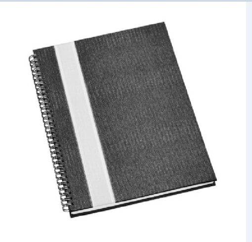 Caderno Personalizados para brindes ócios Grande Capa Grafite com Faixa Prata
