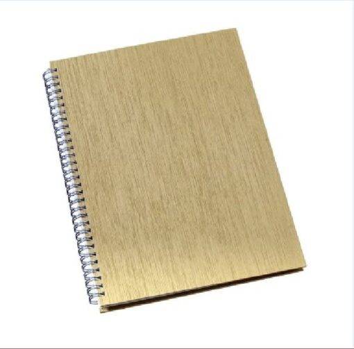 Caderno Personalizado de Negócios Grande Capa Metalizada Ouro