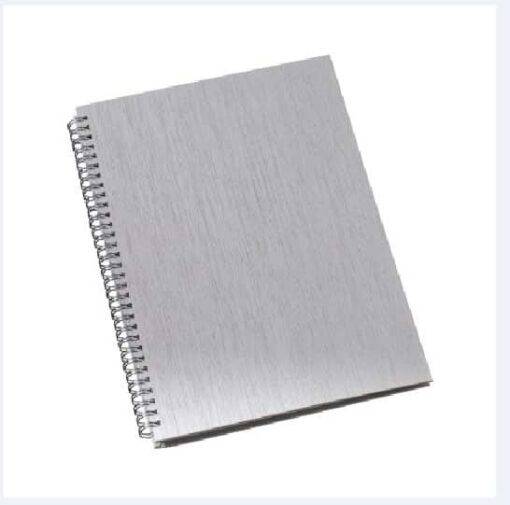 Caderno de Negócios Pequeno Capa Metalizada Prata