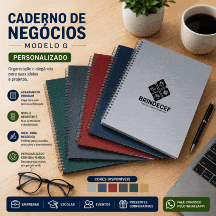 Caderno de Negócios Personalizados Modelo G,