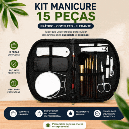 Kit Manicure 15 Peças Personalizados