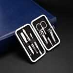 Kit Manicure 7 peças estojo de couro