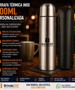 Garrafa Térmica Inox 500ml Pesonalizada