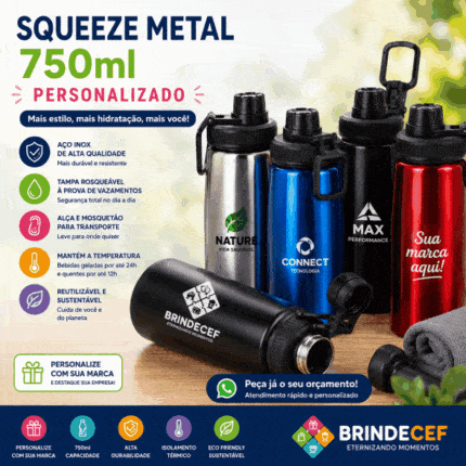 Squeeze Metal 750ml Personalizado