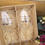 taça barone de vinho personalizada com caixa de mdf personalizadas com taças barone 385 ml