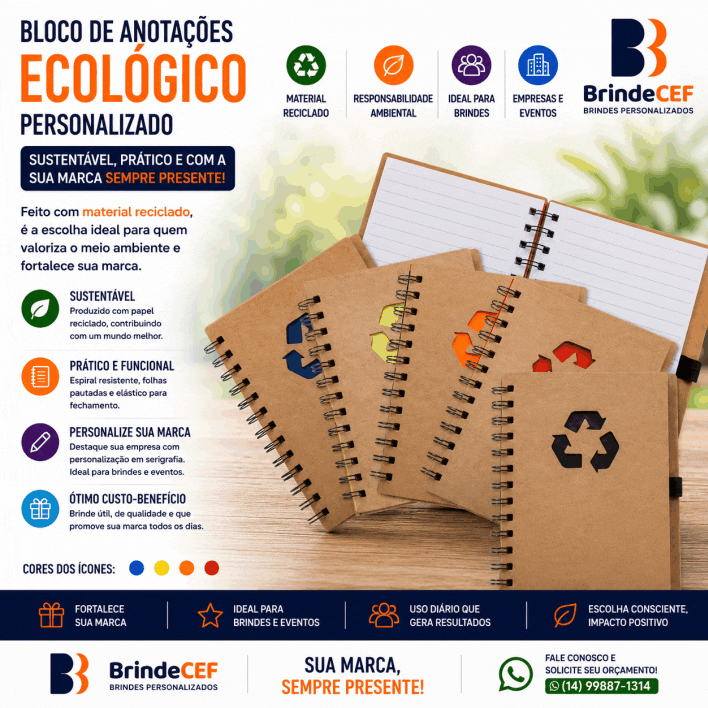 Bloco de Anotações Ecológico Personalizado