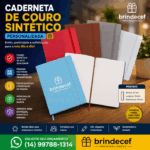 Caderneta de Couro Sintético Personalizada