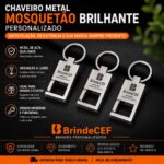 Chaveiro Metal Mosquetão Brilhante