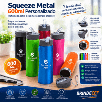 Squeeze Metal 600ml prrsonaalizadoSqueeze Metal 600ml prrsonaalizado
