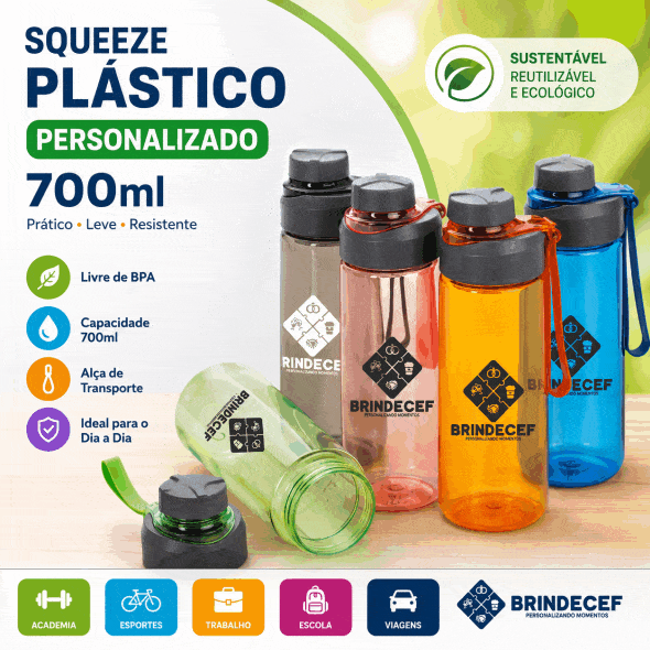 Squeeze Plastico Personalizado 700ml Squeeze Plastico Personalizado 700ml