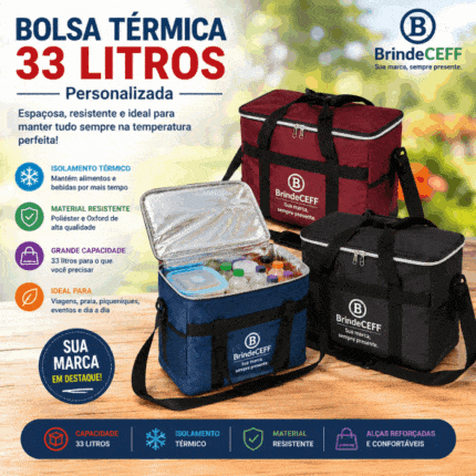 Bolsa Térmica 33 Litros Personalizada Polister e Oxford