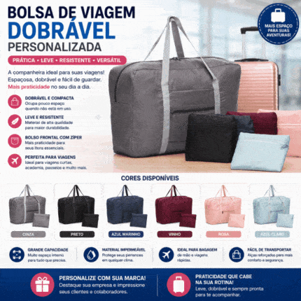 Bolsa de Viagem Dobrável Personalizada
