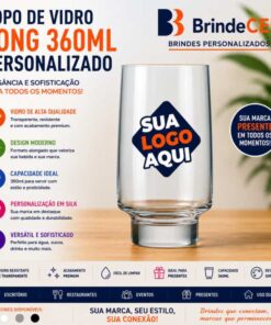 Copo de Vidro Personalizado long 360ml
