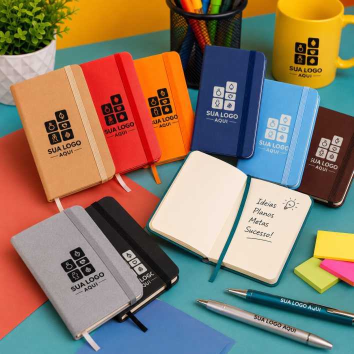 Mini Caderneta tipo Moleskine Personalizada