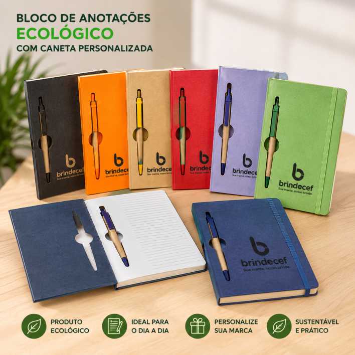 Bloco de Anotações Ecológico Caneta Personalizada Bloco de Anotações Ecológico Caneta Personalizada