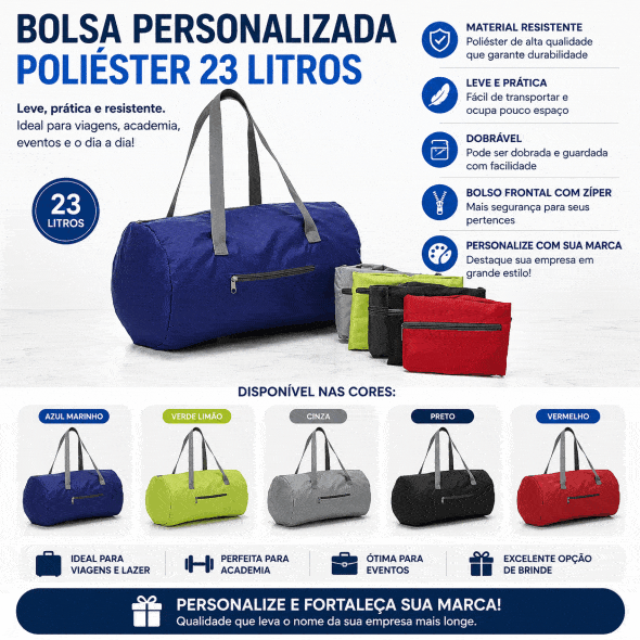 Bolsa Personalizada Poliéster 23 Litros Bolsa Personalizada Poliéster 23 Litros