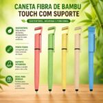 Caneta Fibra de Bambu Touch com Suporte Personalizado