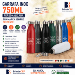 Garrafa Inox 750ml Personalizada Rosquavel