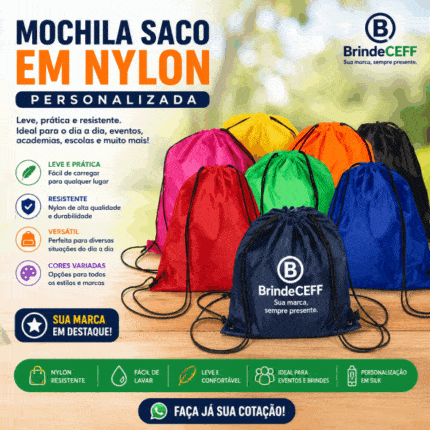 Mochila Saco em Nylon Personalizada