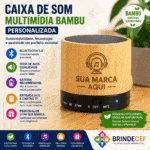 Caixa de Som Multimídia Bambu Personalizada