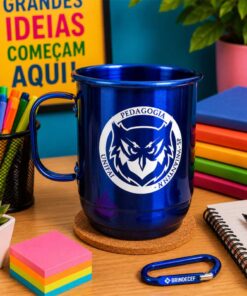 Caneca de Aluminio Personalizada 850 ml Colorida para Lembrancinhas