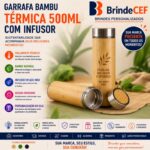 Garrafa Bambu Térmica 500ml com Infusor