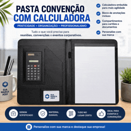 Pasta Convenção Com Calculadora Personalizadas