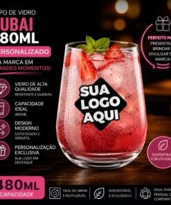 Copo de Vidro Personalizado Dubai 480 ml