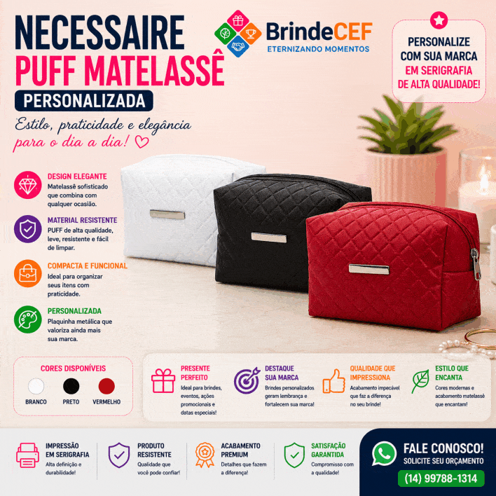Necessaire Personalizada de Nylon para Brindes Necessaire Personalizada de Nylon para Brindes