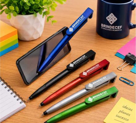 Caneta Plástica Touch Suporte Personalizada