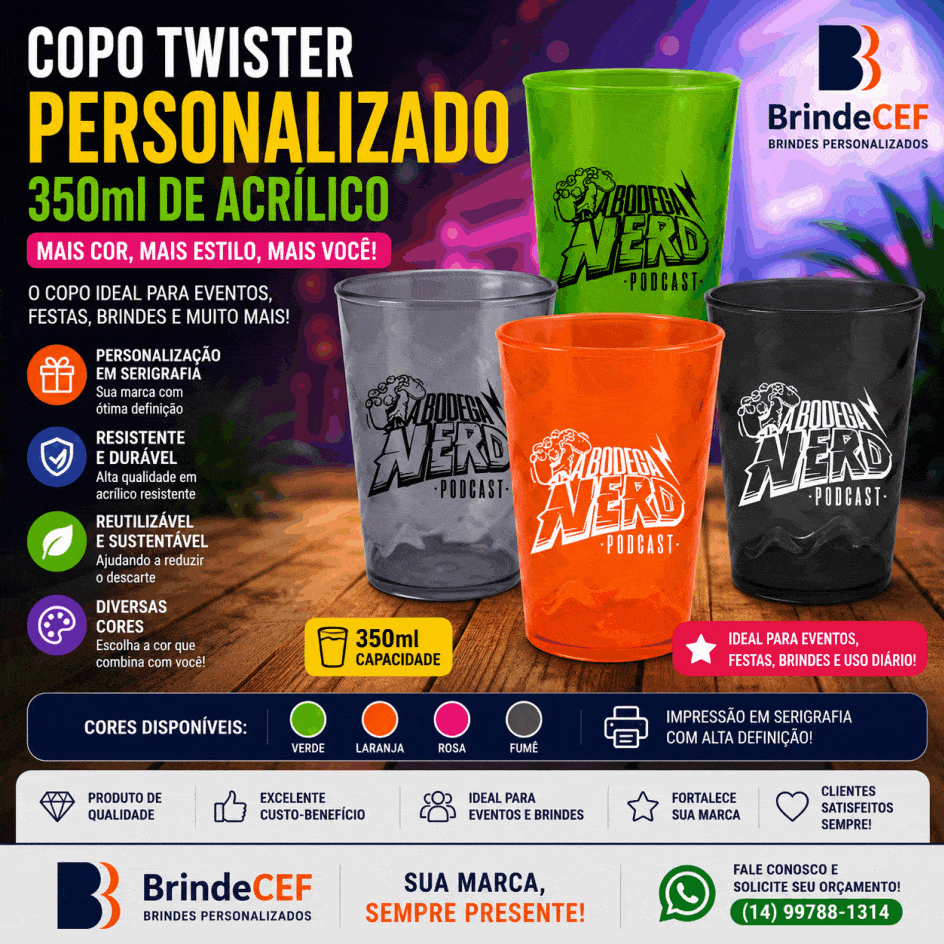 Copo Twister Personalizado 350 ml de acrílico Copo Twister Personalizado 350 ml de acrílico