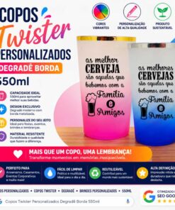 Copo Twister degrade com borda