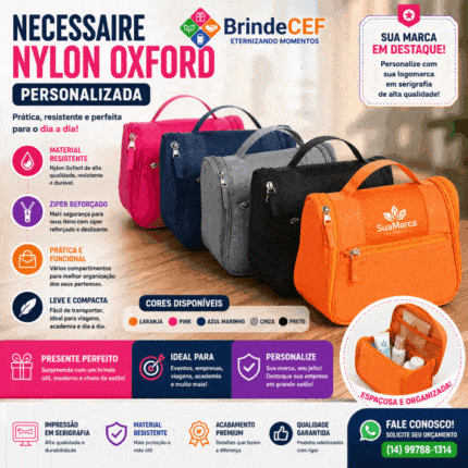 Necessaire Nylon Oxford Personalizada
