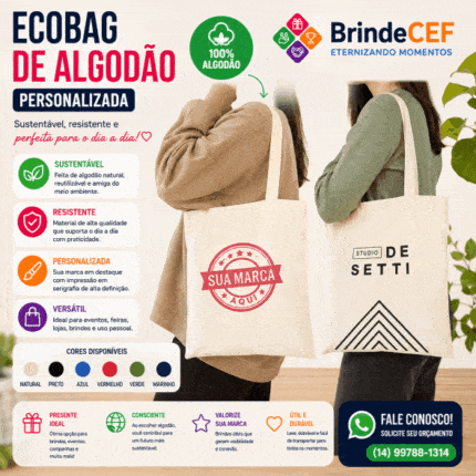 Ecobag Personalizada de Algodão ,