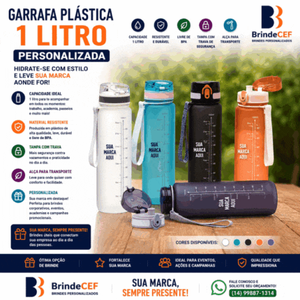 Garrafa Plástica 1 Litro Personalizada