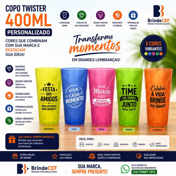 Copo Twister 400ml Personalizado