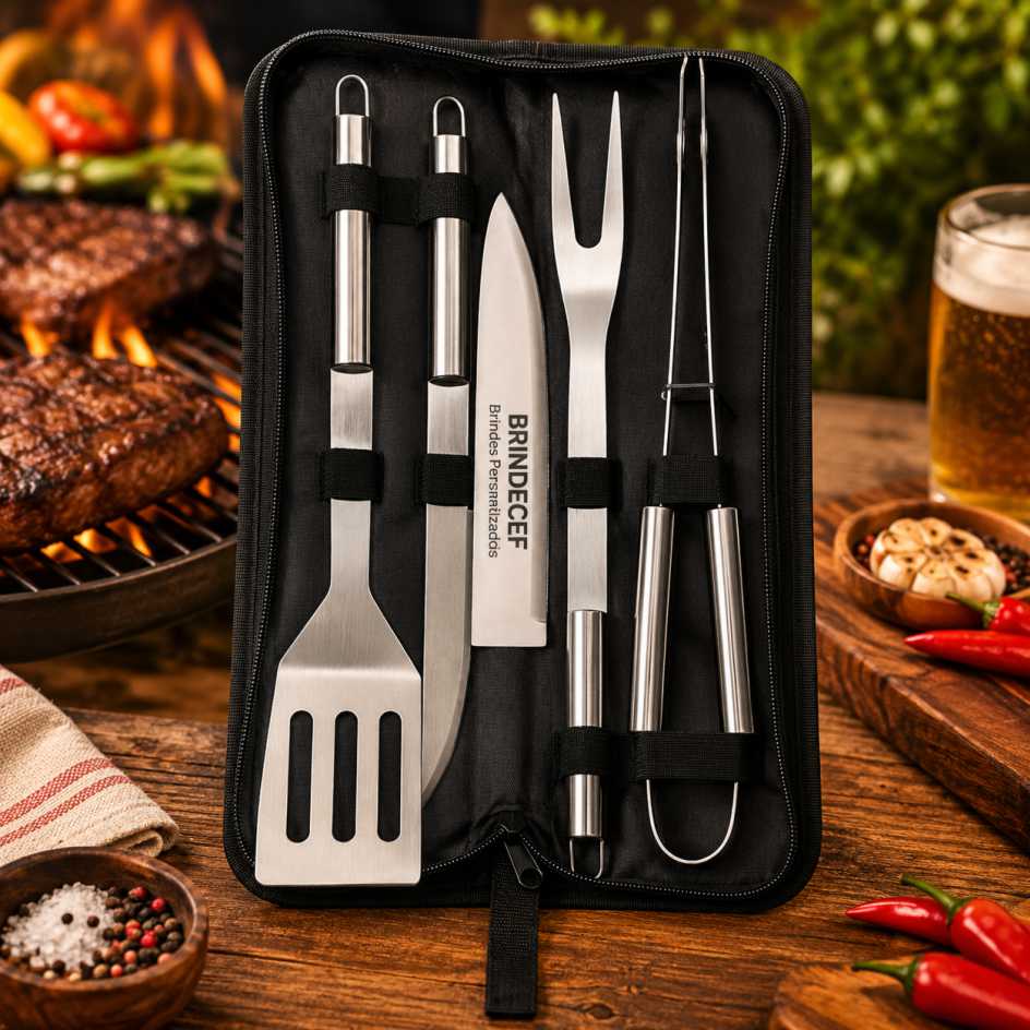 Kit Churrasco Personalizado 4 peças Kit Churrasco Personalizado 4 peças