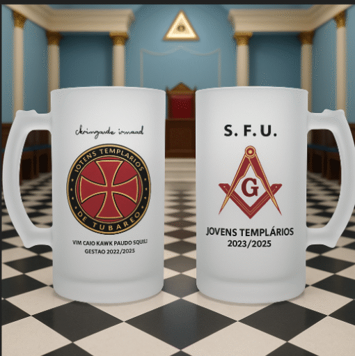 Caneca de Vidro Personalizada Jateada 460ml