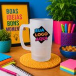 Caneca de Vidro Personalizada Fosca 550ml Sublimada
