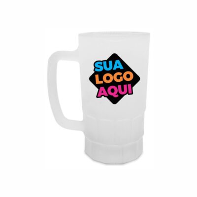 Caneca de Vidro Personalizada Fosca 550ml Sublimada 1 Caneca de Vidro Personalizada Fosca 550ml Sublimada
