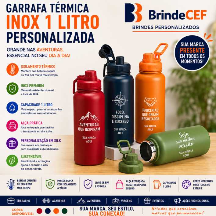 Garrafa Térmica 1litro Personalizada Garrafa Térmica 1litro Personalizada