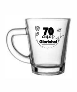 Xicara de Vidro de Café 70 ml Personalizada Madrid